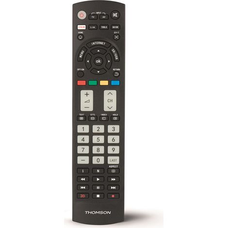 Hama Telecomando TV Panasonic (telecomando universale con pulsanti auto-luminosi, facile programmazione) Nero