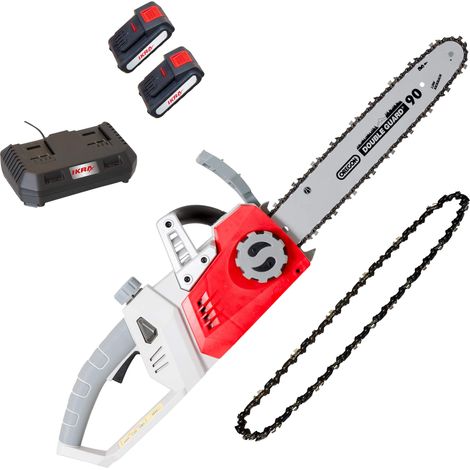 IKRA motosega a batteria ICC 2/2035, incl. 2 batterie e doppio dispositivo di carica rapida, lunghezza di taglio 34,5cm, incl. 2a catena (1/5)