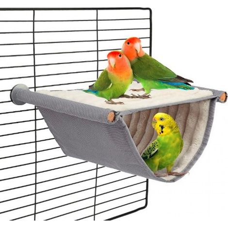 1 Piece grey Bird Toys Bird Hammocks Parrot Cage Accessories Washable Set (1/3)