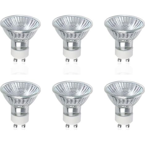 GU10 Ampoules Halogènes, Lot de 6 50W GU10 Spots Halogènes, AC 220V-240V, 700 Lumens, Angle de Faisceau 40°, 2800K Blanc Chaud, Dimmable (1/4)