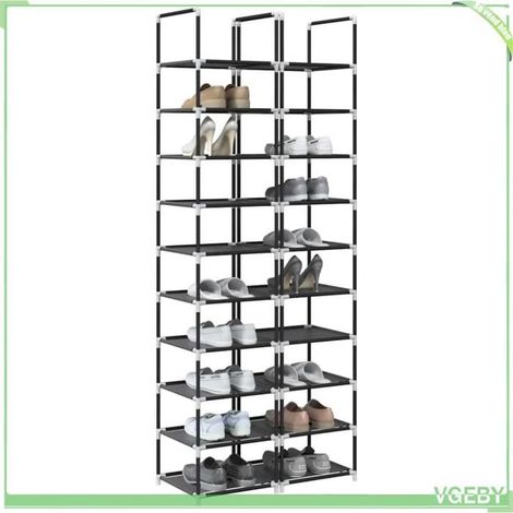 4100616 étagères chaussures 2 pcs 10niveaux 33x33x174cm tissu non-tissé (1/5)