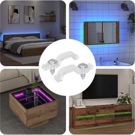 vidaXL Clip per Striscia LED 2 pcs Trasparente 23,8 x 7,3 x 4,3