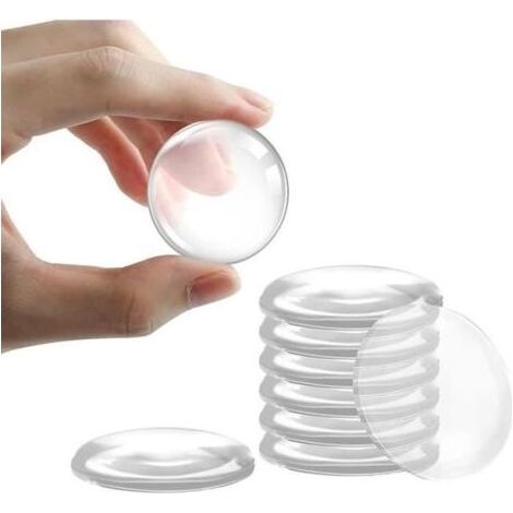 12Pcs Butée de Porte, Butée de Porte Adhésive Transparentes Butoirs de Porte en Silicone, 50x8mm, Butée de Poignée de Porte Murale (1/4)