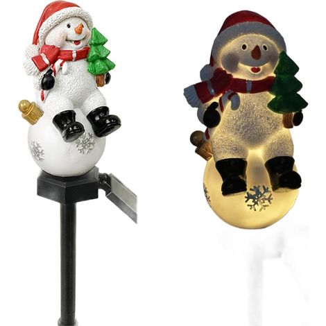 Lampe Bonhomme de Neige LED pour déco Jardin Noël Lampe Bonhomme de Neige LED, Décoration Jardin Noël, Résine Imperméable, 44.5cm, pour Extérieur (1/5)