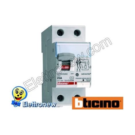 Bticino disjoncteur différentiel 25A AC 300MA G724AC25 (1/2)