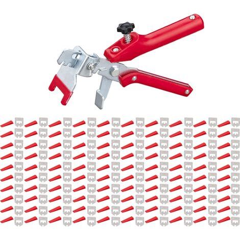 Kit de système de nivellement de carreaux, 100 pièces, niveleur d'insertion d'espacement Transparent de 1.5mm avec pinces (1/5)