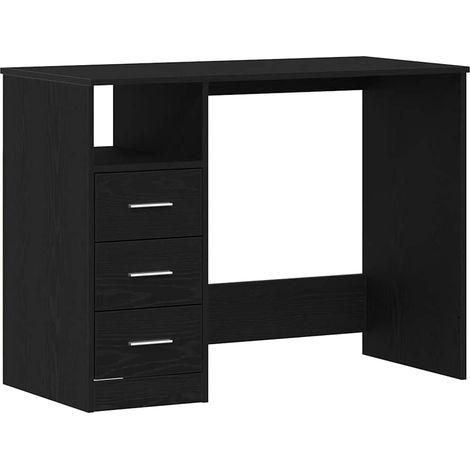 vidaXL Scrivania Cassetti Rovere Nero 102x50x76 cm Legno Multistrato (1/5)
