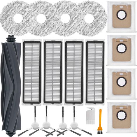 Zubehör für Dreame L10s Ultra/ L10 Ultra, Ersatzteile für Xiaomi X10+, 1 Hauptbürste, 4 Filter, 4 Wischtücher, 4 Seitenbürsten, 4 Staubbeutel (1/5)