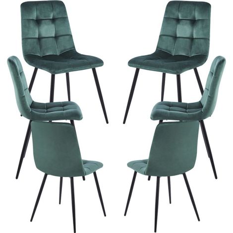 Packs Sillas Comedor - Pack 6 Sillas Stuhl Terciopelo - Verde (1/5)