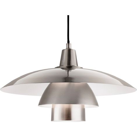Firstlight Olsen - Suspension de plafond à 1 ampoule en acier brossé, E27