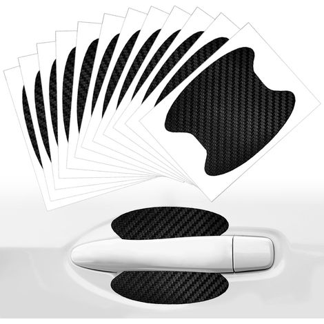 Film De Protection Pour Poignée De Porte - Fibre De Carbone Auto-Adhésif - Épaisseur 0,1 Mm - Universel Pour Poignées Encastrées - Lot De 12 (1/5)