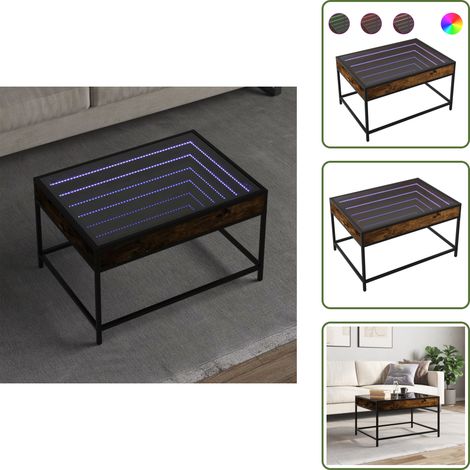 vidaXL Couchtisch mit Infinity-LED Räuchereiche 70x50x41 cm (1/5)