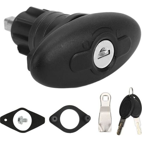 Jiawu Serrure de porte de cabine de camping-car, serrure à compression de porte de cabine ovale en alliage de zinc et nylon 30mm pour camping-cars pour caravanes pour yachts (1/4)