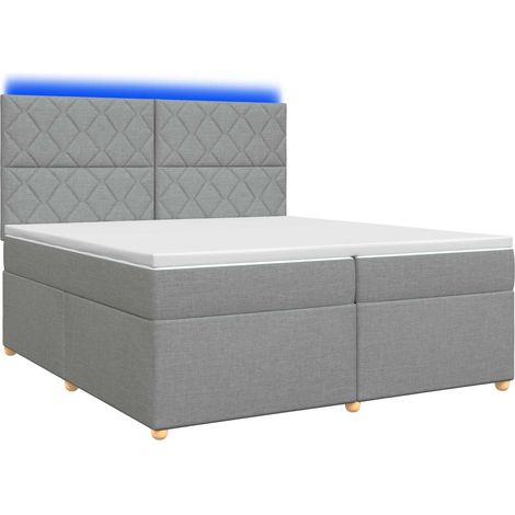 Maison Exclusive - Letto box spring con materasso Grigio Chiaro 200 x 200 cm (1/5)