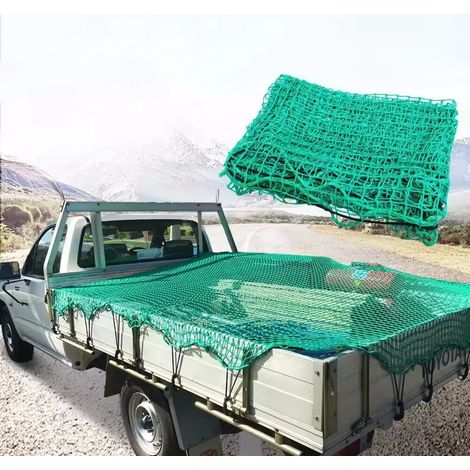 Rete per rimorchio, 1,5 x 2,2 m, rete di sicurezza in poliestere per rimorchi, protezione del carico, telo di sicurezza anticaduta per rimorchi di camion, sicurezza di carico, verde (1/5)