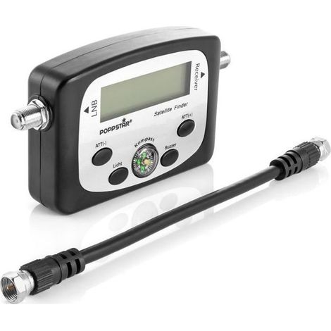 Poppstar Digital Satfinder (appareil de mesure Sat Finder, câble de connexion de 17 cm, manuel)