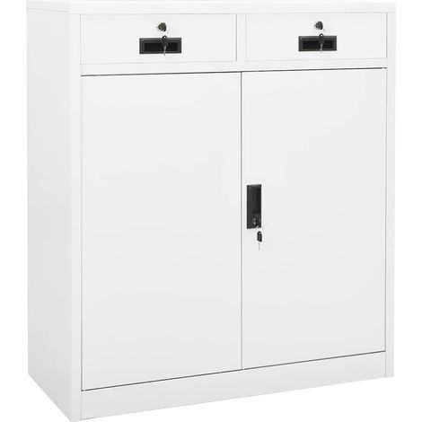vidaXL Armadio per Ufficio Bianco 90x40x102 cm in Acciaio (1/5)