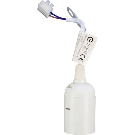 Portalampada E27 bianca, cavo 12 cm, morsetto 60W Eko-Light