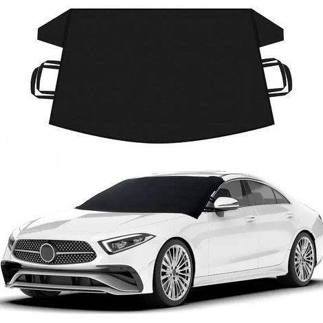 Housse de pare-brise en tissu Oxford (165 x 108 x 125 cm) - Protection hivernale pour pare-brise avec revêtement antigel (1/4)