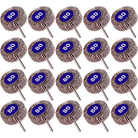 Pack of 20 flap discs with grain 80, sandpaper polishing disc Dremel flap disc 10 mm