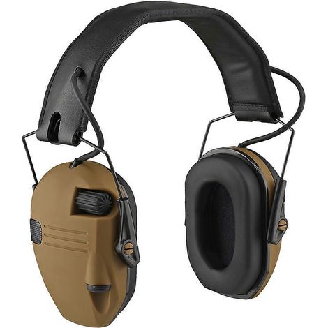 Casque antibruit électronique de protection auditive kaki-- (1/5)