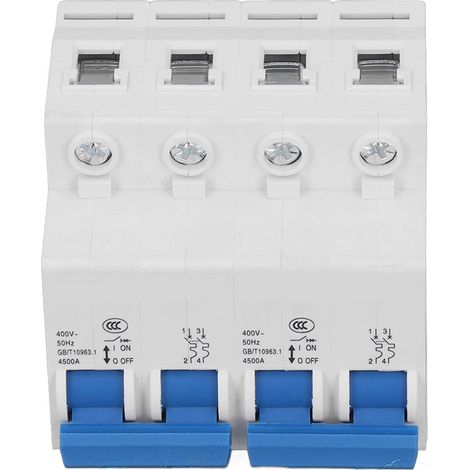 Disjoncteur de transfert miniature à verrouillage AC400V, interrupteur de transfert double alimentation 2P+2P/6000A 16A (1/5)