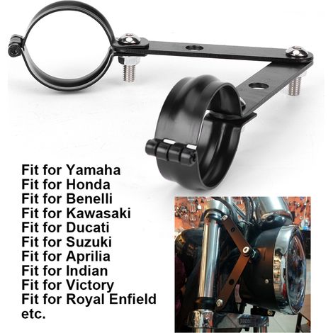 Retro-schwarze universelle Halterung/Klemme für Motorradscheinwerfer 34-61 mm, kompatibel mit Honda, Yamaha, Indian, Kawasaki und Suzuki 34-41 mm. (1/5)