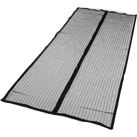 Rideau de porte magnétique à fermeture automatique, moustiquaire pour chambre et cuisine (noir) (1/5)
