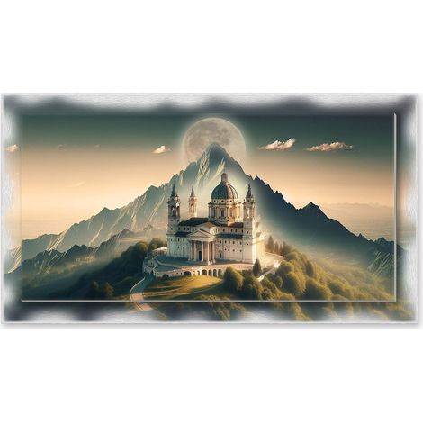 Lupia - Quadro moderno su Tela con Cornice stampata NEWEXT 75x135 cm, paesaggi localismi italiani, per casa soggiorno capezzale camera da letto hotel ufficio, TORINO SUPERGA 1 (1/4)