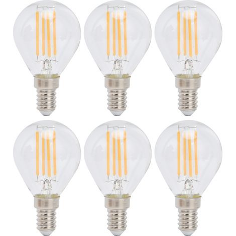 Ampoule Vintage G45 transparente, Base E14, lampe pour luminaires décoratifs pour la maison, 6W 220V, chaud, 6 pièces (1/5)