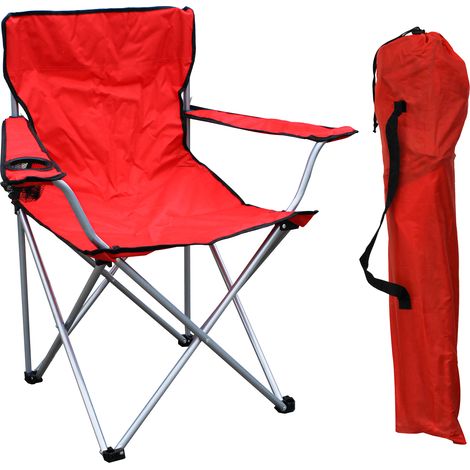 Anglersessel mit Getränkehalter Rot-DSP1002-rot