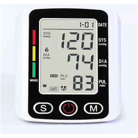 Tensiomètre numérique automatique parlant au poignet avec grand écran LCD (1/4)