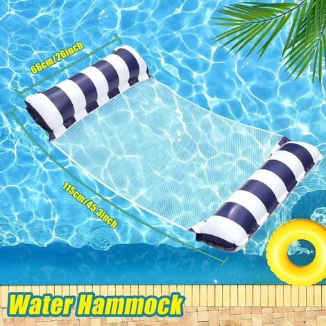 Bouee Piscine Adulte 2 Pièces, 4 in 1 XL Matelas Piscine Gonflable, Hamac Gonflable Piscine, Matelas Filet Piscine, Hamac de Piscine, Bouées et Matelas Gonflables 2 Personnes Piscine (1/5)