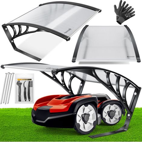 KESSER® Mähroboter Garage Dach Carport Überdachung für Mähroboter Rasenmäher Rasenroboter Automower Garten Witterungsbeständig Mährobotergarage Transparent