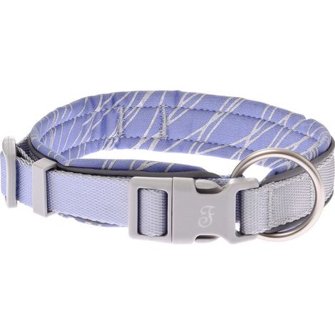 Collare in nylon con maxi anello in acciaio satinato per cani modello Onda: Collare M - Giallo (1/5)