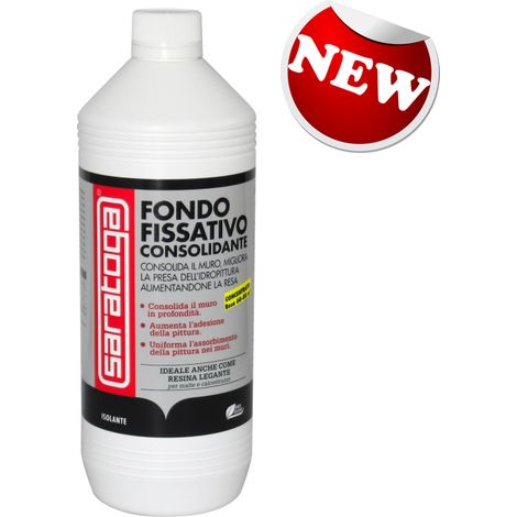 Saratoga 1lt fondo fissativo consolidante per pittura interna esterna intonaco (1/2)