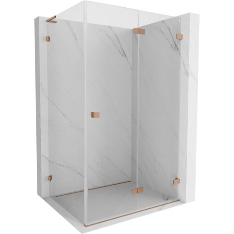 Mexen Lunar-F L cabine de douche pliante droite 100 x 80 cm, transparent, cuivre brossé - 836L-100-080-65-00-P (1/5)
