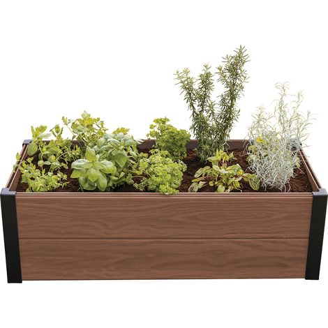 Huerto elevado Keter para verduras, de madera de arce marrón, 106 x 50 x 32 cm. (1/5)