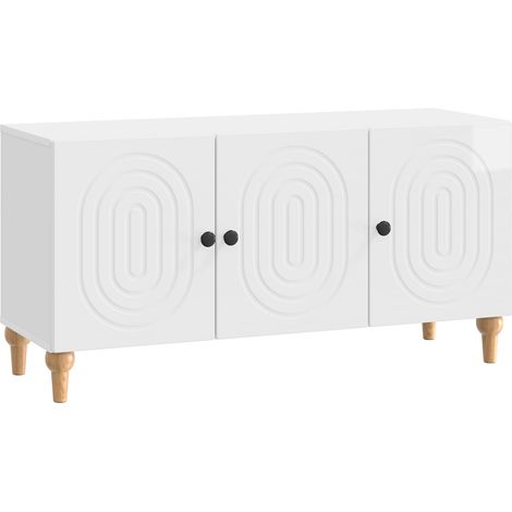 TV Cabinet High Gloss White 99 x 34.5 x 50 cm Engineered Wood vidaXL