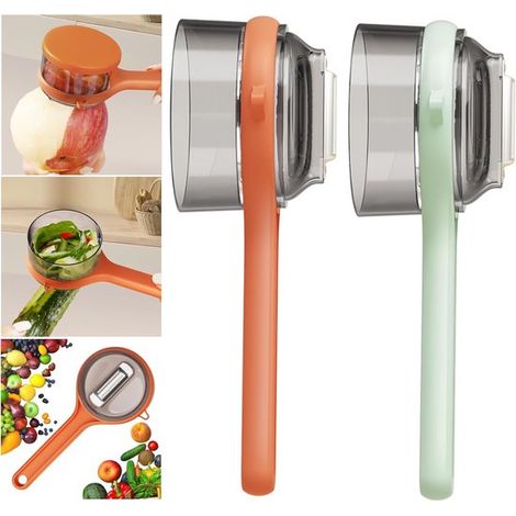 Peladores, pelador de patatas, pelador multiusos de acero inoxidable de doble cara para la cocina, 2 piezas (1/5)