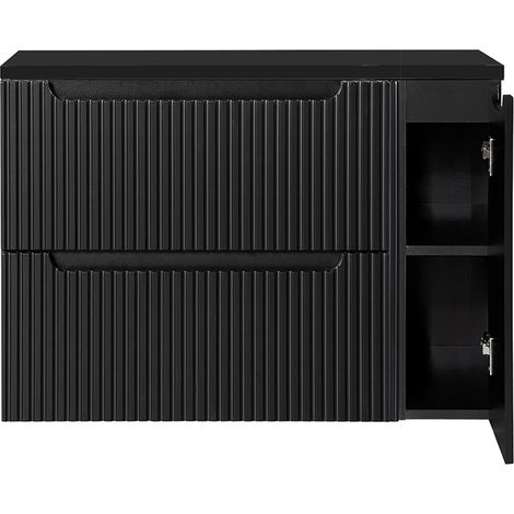 Waschtisch-Unterschrank 100cm, in schwarz, NEWPORT-56-BLACK (1/5)
