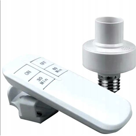 Casquillo E27 controlado por mando a distancia por infrarrojos con pilas AAA. (1/4)