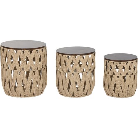 Mesita Auxiliar Set 3 Fibra Mdf 40X40X45 Natural (1/5)