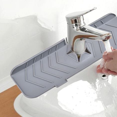 Tapis anti-éclaboussures, tapis d'évacuation d'eau, protège-robinet de cuisine et de salle de bain, tapis guide-eau (1/5)