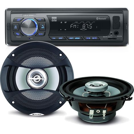 Pack sono voiture Auto Radio NewOne AR375BT 120 Watts + 2 hauts parleurs 13cm 100W