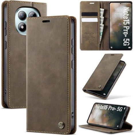 Coque Xiaomi Redmi Note 15 Pro+ 5G [Pas pour 4G] Housse Cuir PU Premium [RFID Blocage][Porte Cartes][Stand Café (1/5)