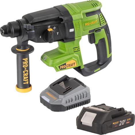 Martello perforatore a batteria Procraft PHA40bb 20 V 2,6 J SDS plus Brushless + 1x batteria 2,0 Ah + caricabatteria