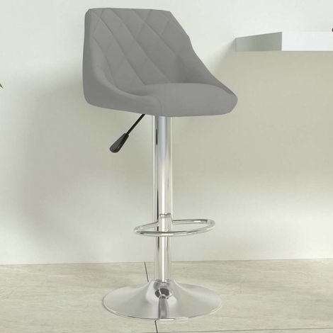 vidaXL Tabouret de bar Gris clair Velours (1/5)