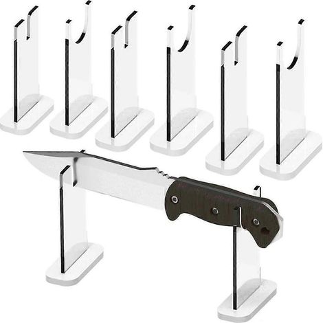 Présentoir à couteaux (lot de 4), porte-couteaux de collection en acrylique, porte-couteau individuel pour la décoration intérieure (fond blanc) (1/5)