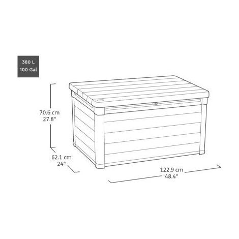 Zahradní box Keter Cortina 380 L šedý (1/5)